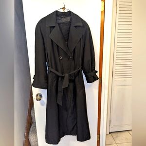 Utex Weekend Wear Double Breasted Black Trench Coat Size 4